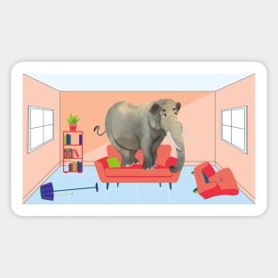 Elephant in the Room Funny Design Sticker